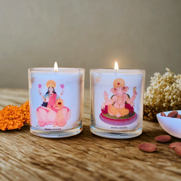 Shubh Deepawali Gift Hamper- Dry Fruits & Lakshmi Ganesh Scented Candle (Golden Glow) - Image 5